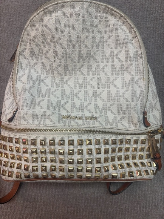 Michael Kors Studded Mini BackpackSignature Vanilla Gold Studs Small Backpack main image 5